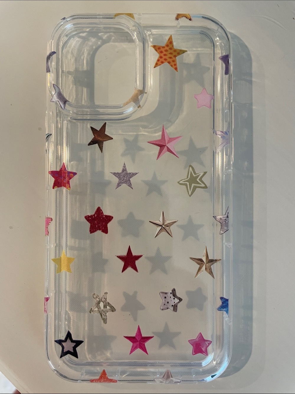 iPhone 12 Pro Clear Star Print Phone Case - Multicolor